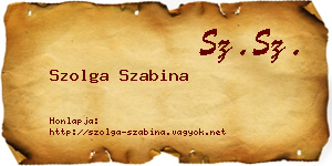 Szolga Szabina névjegykártya